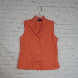 Coral Sleeveless Jones New York Button Down